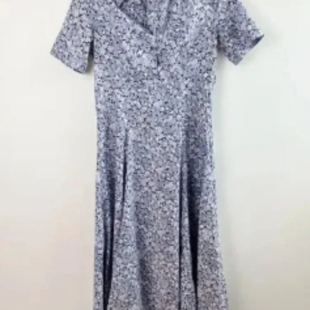 Laura Ashley Vintage Cotton Floral Midi Dress Size 8